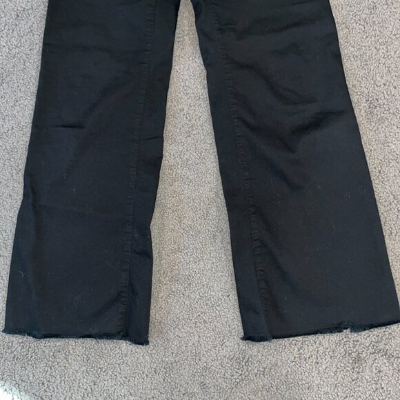 Bevy Flog - Amanda Black Wide Leg Flare Denim Raw Hem & Elastic Waist Jeans 29 - Picture 3 of 11